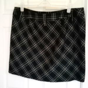 Lane Bryant Navy/Green Tartan Plaid Wool blend mini skirt size 26w.